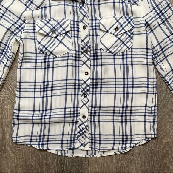 Anthropologie Ash and Ember Button Down Shirt Plaid Flannel Size XS - Picture 7 of 15